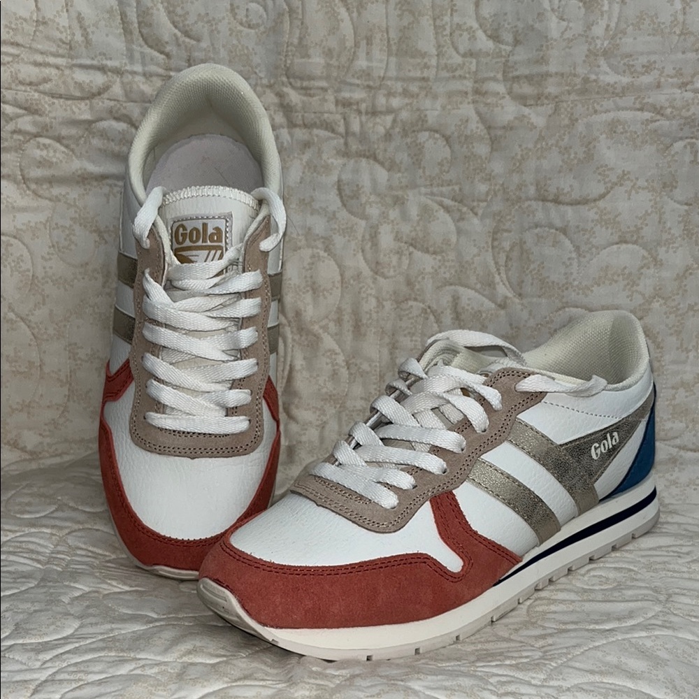 Gola Women's Sneakers Size 7 Cream/Rose/Blue/Gold